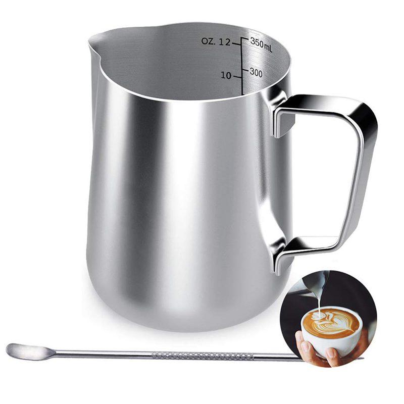 Melkkan, 350Ml Handheld Koffie Creamer Melk Opschuimen Werper Kruik Cup Met Meting En Latte Art Pen, melk Werper Ju