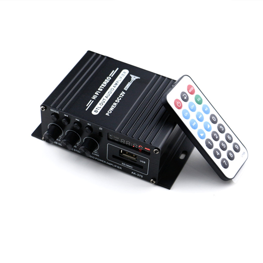 AK370 Mini Audio Power Verstärker BT Digitale Audio Empfänger AMP USB Speicher Karte Slot MP3 Player FM Radio Mit Fernbedienung control