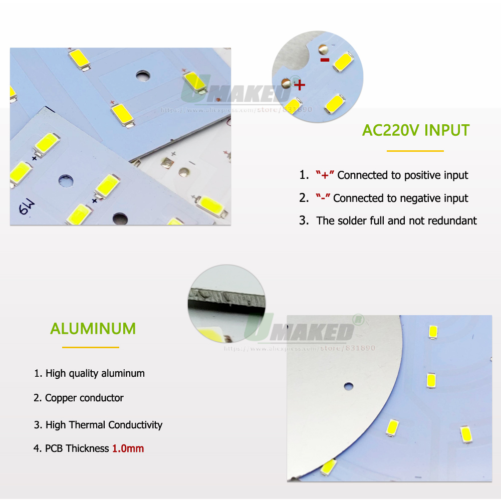 5/10Stck LED PCB 6W 12W 18W LED Downlight Aluminium Platte Beleuchtung Kühlkörper SMD5730 110lm/W Platz Lichtquelle Für Tafel Lampen
