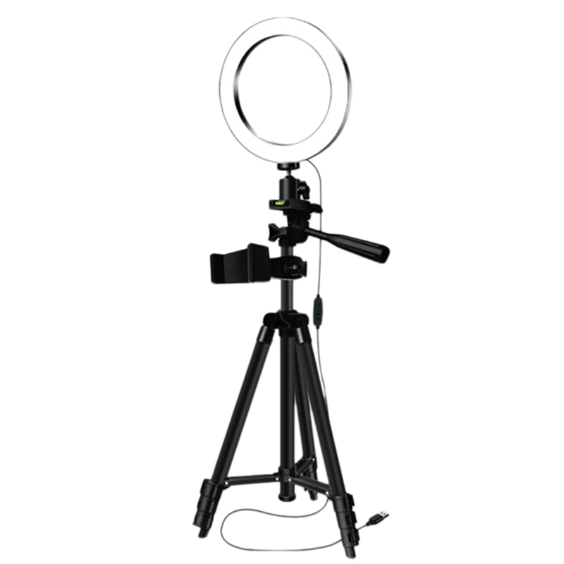 Statieven Selfie Stick Met Ring Vullen Licht Dimbare Ring Led Lamp Studio Camera Ring Licht Foto Telefoon Video Light Lamp: Default Title