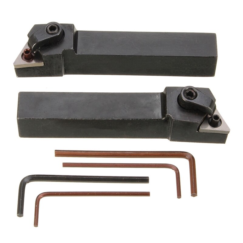 2Pcs Mtjnl1616H16 Mtjnr1616H16 Lathe Turning Tool Holder 16X100Mm For Tnmg Insert Kit 4 Wrench+2 Boring Bar Set