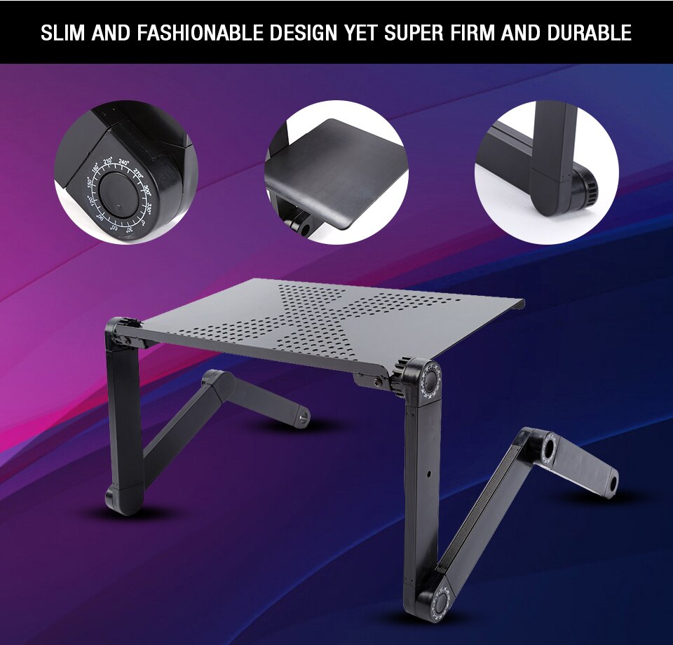Adjustable Laptop Table Stand With Folding Holder Stand Notebook Desk bed For Netbook Or Tablet With Mouse Pad Computer Desks