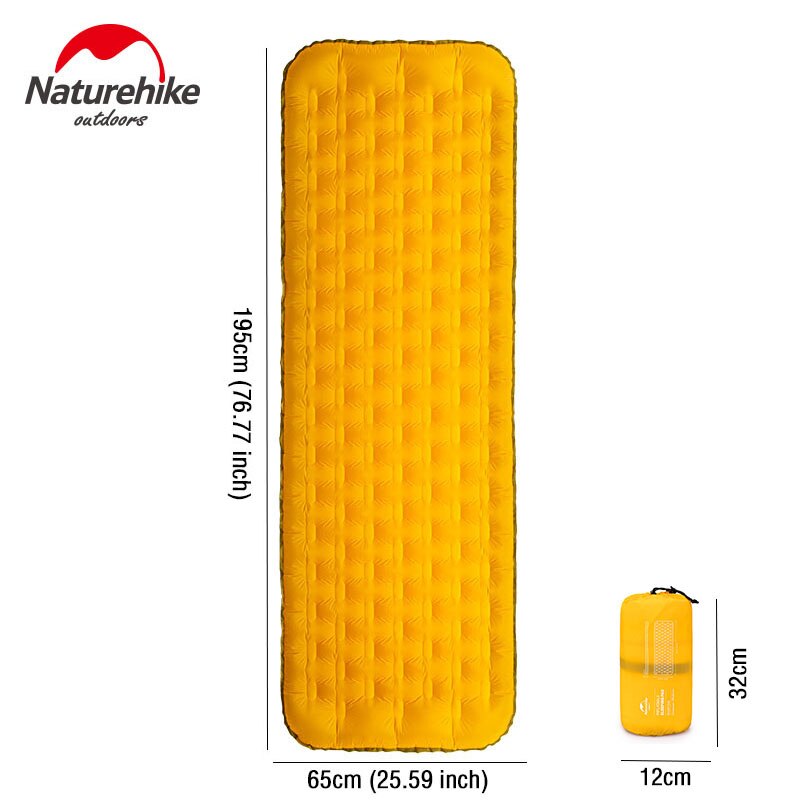 Naturehike Inflatable Mattress Ultralight Folding Bed Portable Single Camping Mat Sleeping Pad 3D Side Wall Inflatable Bed