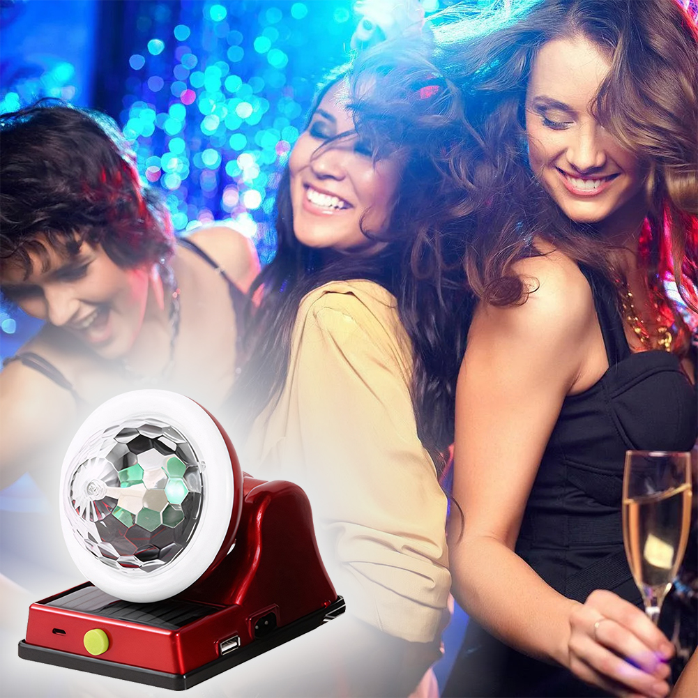 Disco Ball Light Colorful Rotating Magic Ball Light Magic Ball RGB LED Stage Light Rotating DJ Ball for Home Room Dance Karaoke