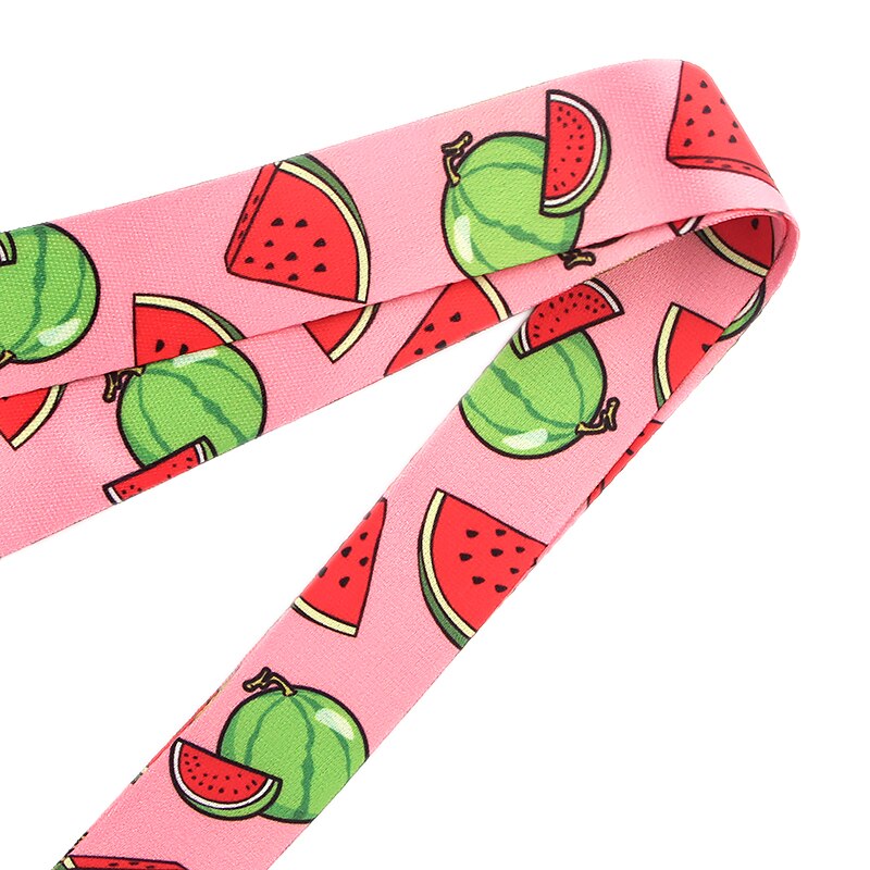 Homegaga Cartoon Watermelon Print Lanyards Mobile Phone Student Card Holder Cute Fruit Print Neck Strap Hang Rope for Kids D2432