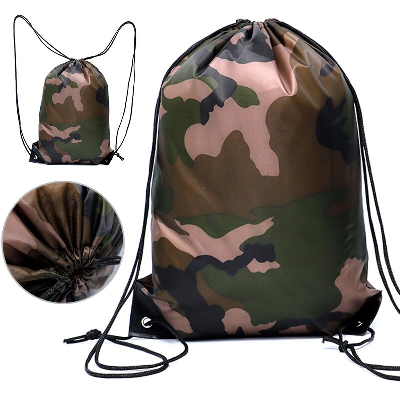 camuffare Zaino Coulisse Borsa Da Palestra Borsa Da Viaggio sport all'aperto Leggero YS-acquistare