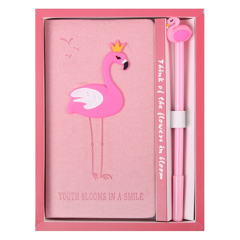 Kawaii Pink Notebook With Gel Pen Flamingo Notepad for Girls Box Set School Supplies Planners Escolar Stationery Sketchbook: 03