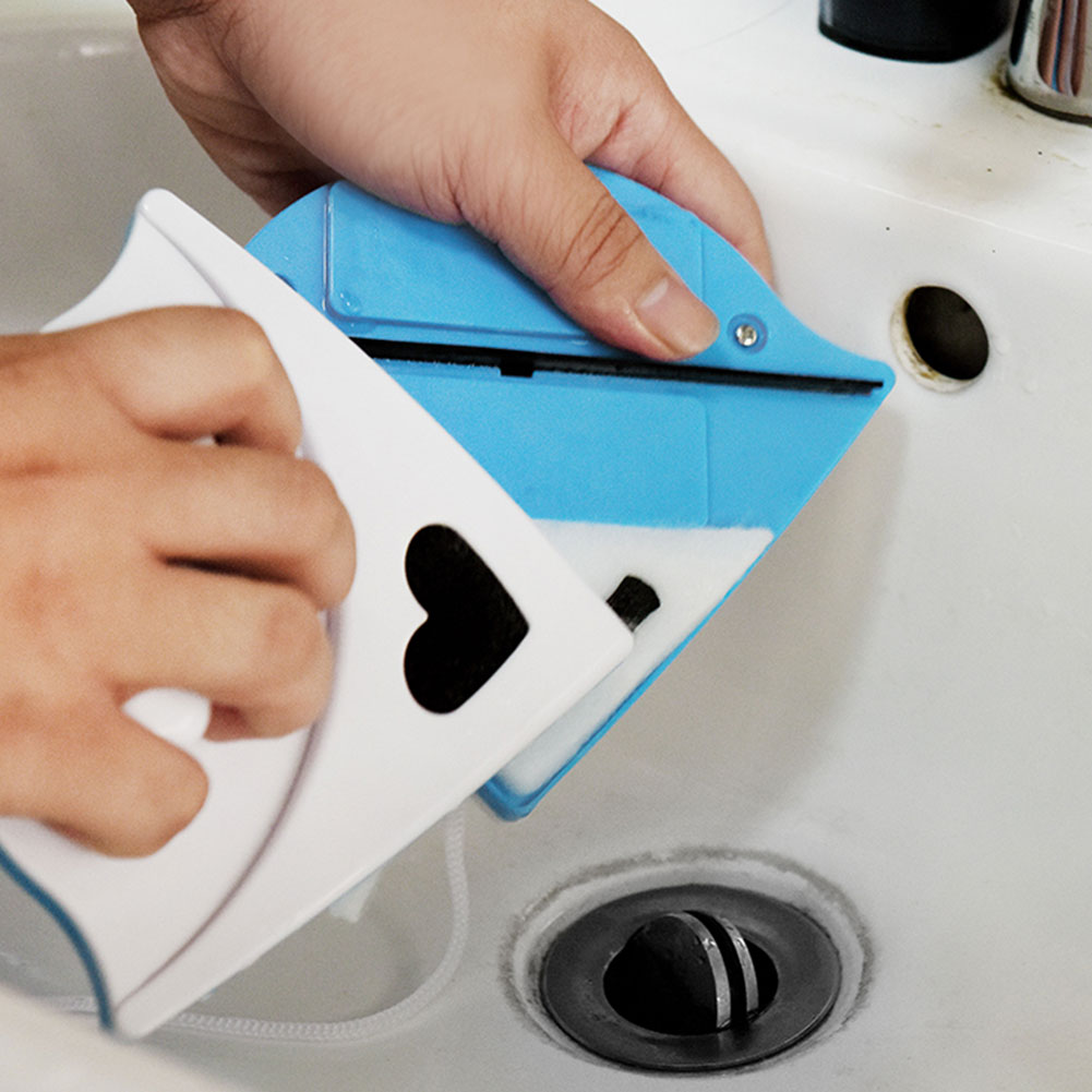 Lave-vitre magnétique à Double face, outil de nettoyage de voiture, balayeuse utile pour la maison, triangulaire, ABS, lave-vitre magnétique