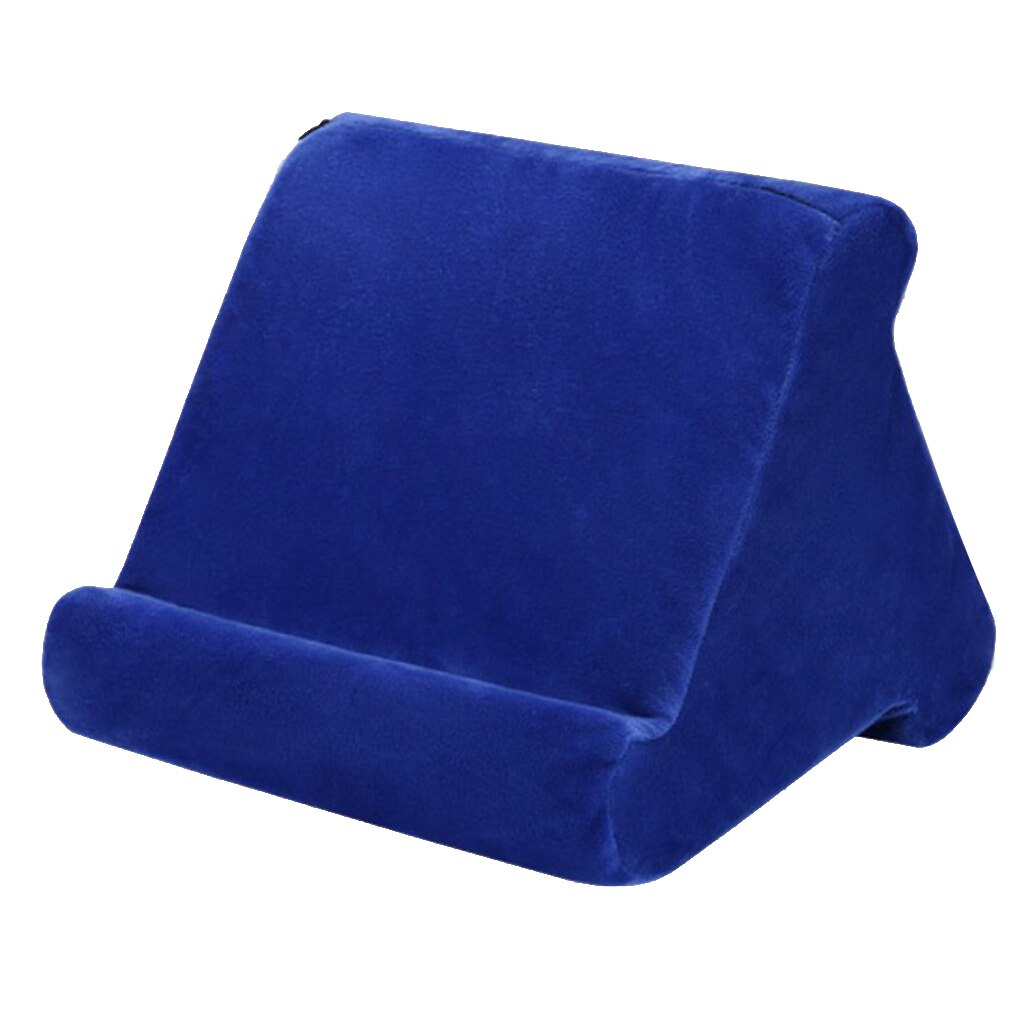 Multi-vinkel blød pude lap stativ til ipad tablet ereaders magasin holder: Blå