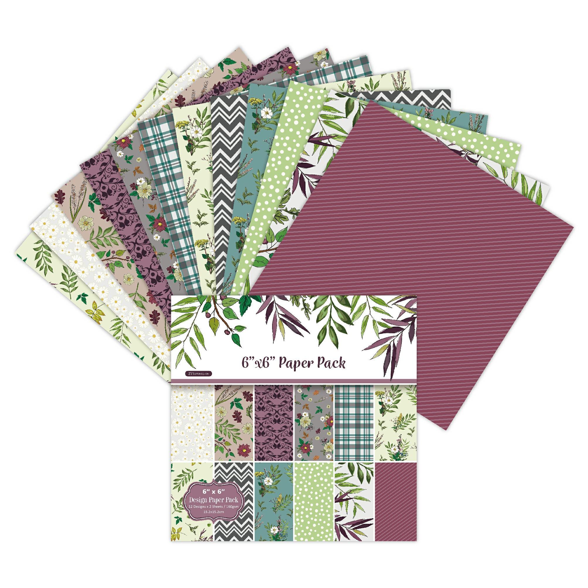 flower Scrapbooking paper pack of 24 sheets handmade craft paper craft Background pad p11