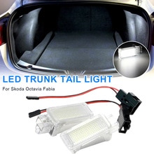 2pcs LED Luggage Trunk Light Interior Dome Lamp for Skoda Octavia Fabia Superb Roomster Kodiaq Yeti Car Accessories