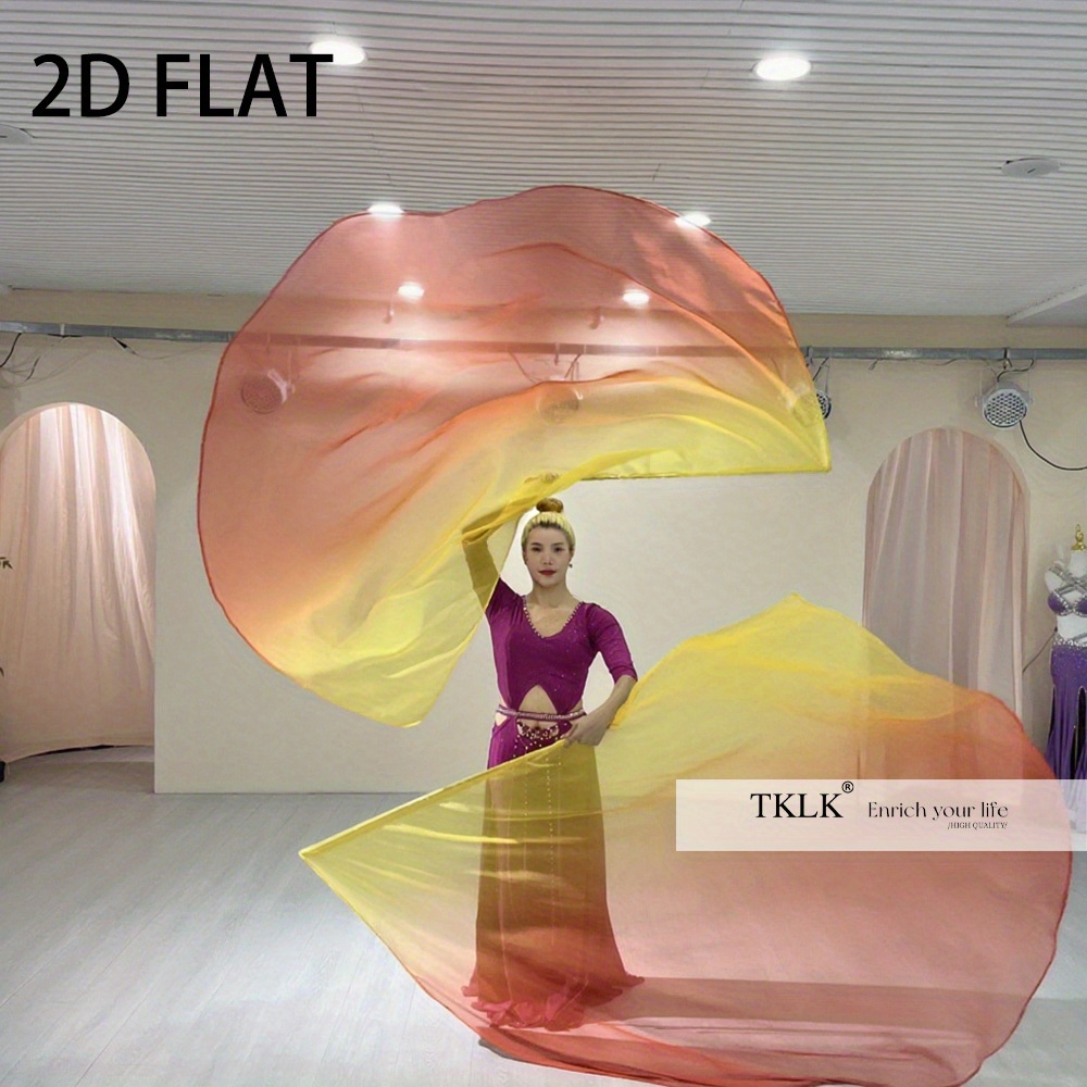 [Belly Dance Flags] Gradient Half-Circle Belly Dance Praise Flags for Dance Performances, Sports Games Opening: L / Light Grey