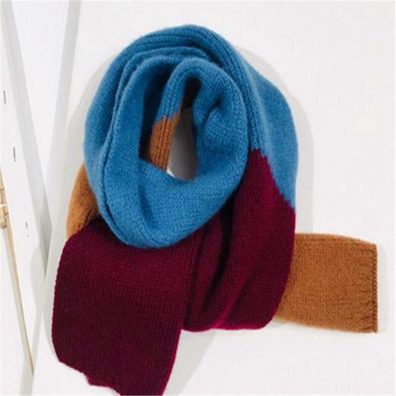 Han Guodong deur naar de kleur matching geometrische breien sjaal kinderen jongens kraag winter meisje lange kraag in de y66: Y66-Wine red blue