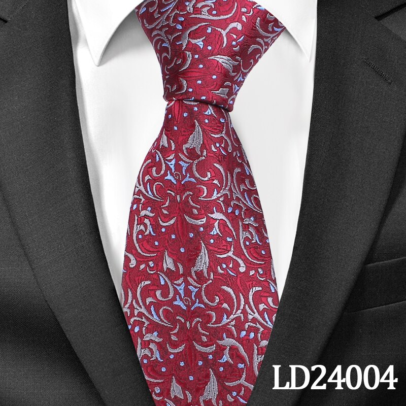 Casual Floral Ties Jacquard Classic Necktie For Men Suits Mens Business Neck Tie Cravats 8cm Width Groom Neckties: LD24004