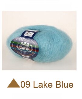200 gram goedkope Mohair Wol Garen dunne kasjmier garen 8 ballen (25g/bal): 09 Lake Blue