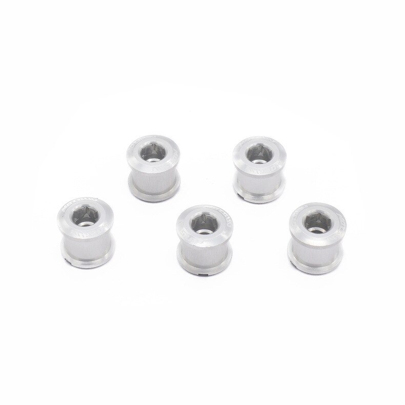 5Pcs Mtb Fiets Kettingwiel Schroeven Fietsen Kettingblad Wielbout Legering 7075 4.9Mm/6.4Mm Racefiets Disc schroeven Voor Crankstel Onderdelen: Silver / 4.9mm