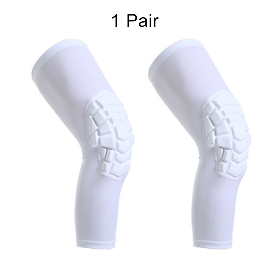 1 Pair Elastic Kneepads Protective Gear Sports Safety Training Knee Pad Support Pressing Foam Brace Basketball Volleyball: White / XXL