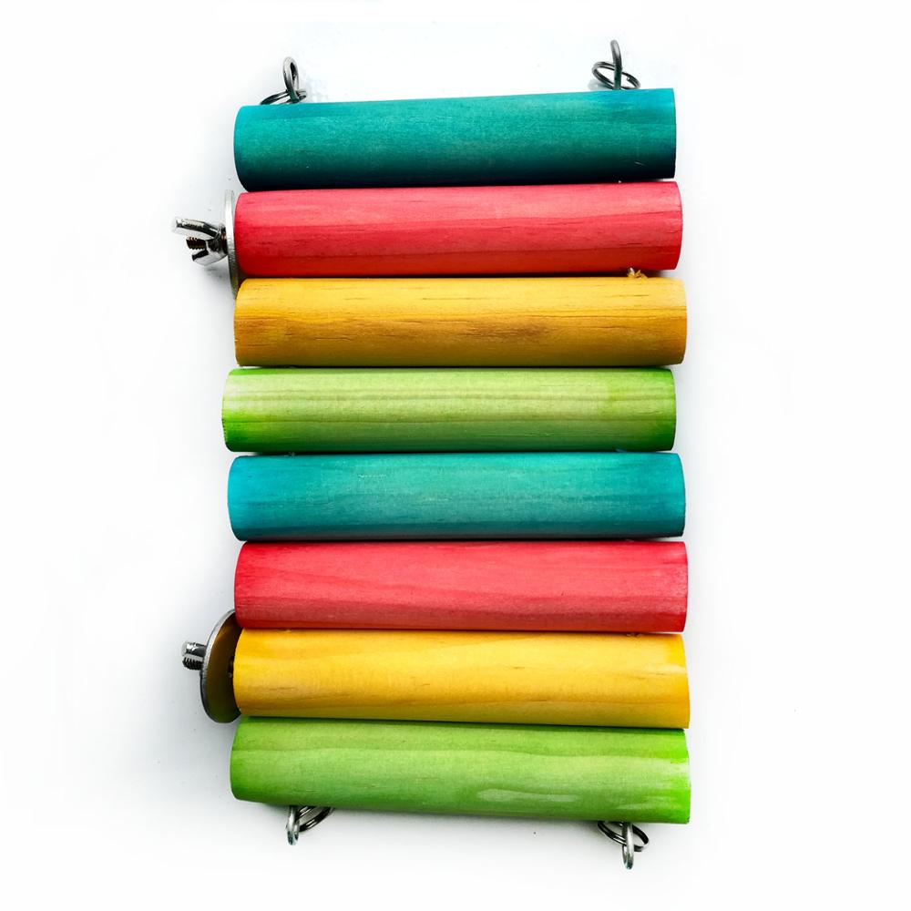 bird parrot pet wooden cage accessories toys logs perched bird cage pet toys: colours L