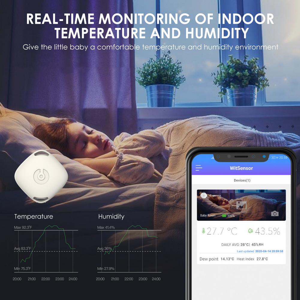 Wireless Thermometer Bluetooth Hygrometer For Android / IOS Indoor Outdoor Temperature Humidity Meter Alarm