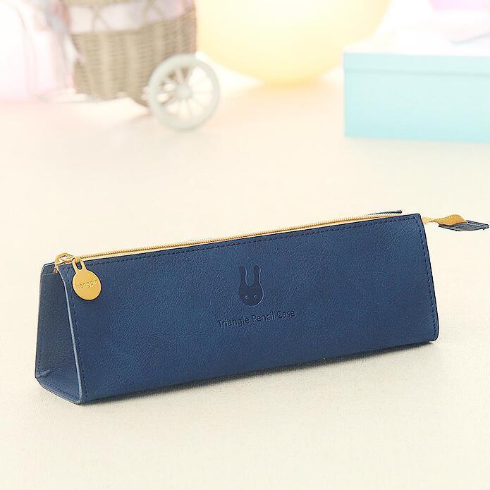 Estuche de lápices conciso de color sólido para chicas, estuches de lápices escolar para niñas, papelería, bolsa de lápices de lona, estuche escolar: Royal blue