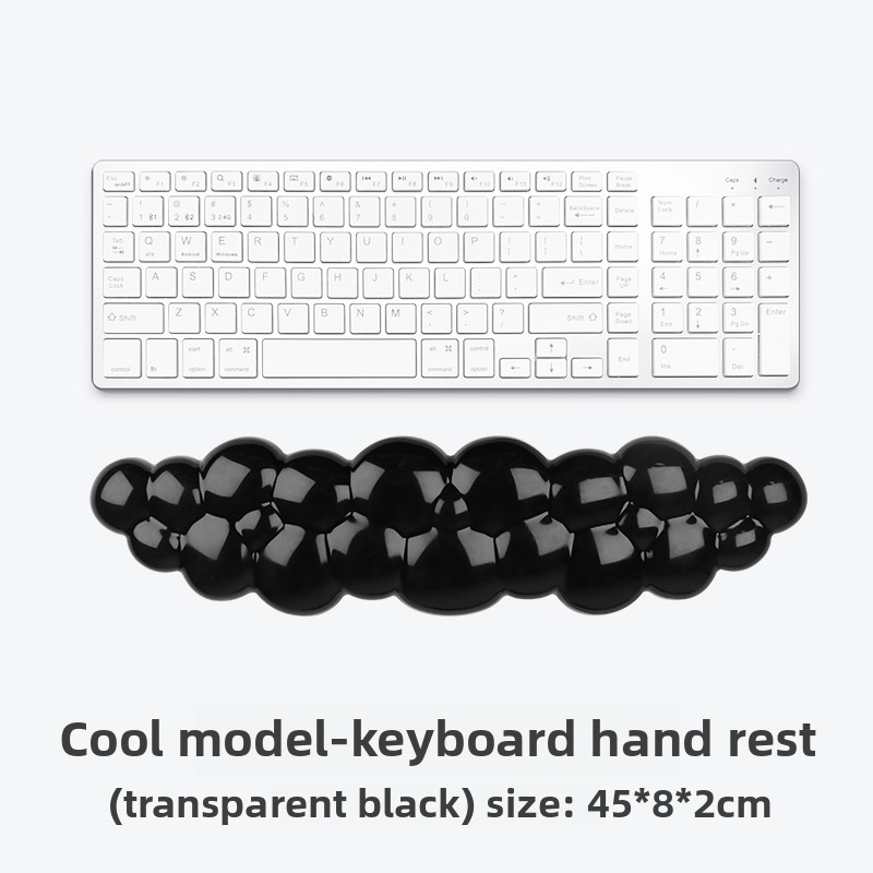 Mouse pad with wrist support keyboard support non-slip silicone transparent gradient cloud shape desktop office game mouse wrist: dark blue