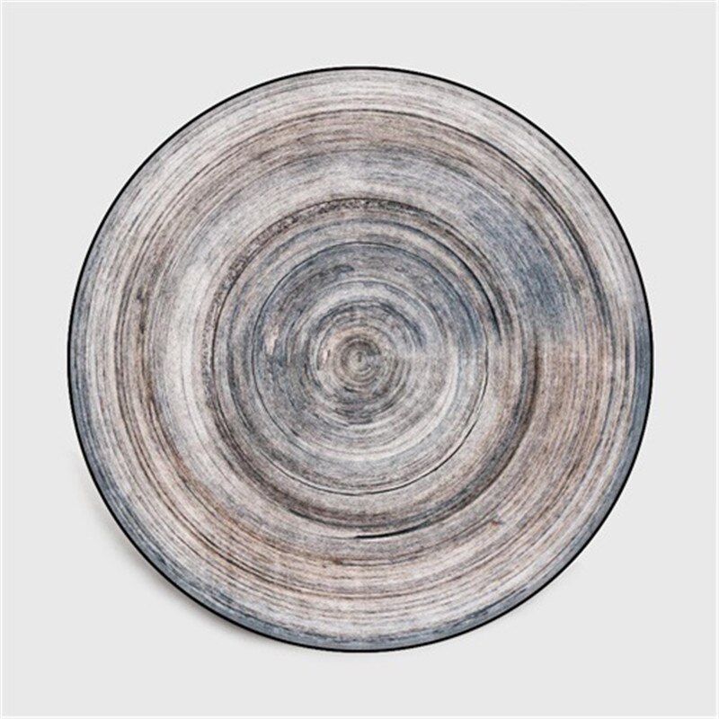 Lyxig matta med årsring tryckt rund matta för vardagsrum geometriska ändlösa mattor matsal dekoration: Diameter 120cm