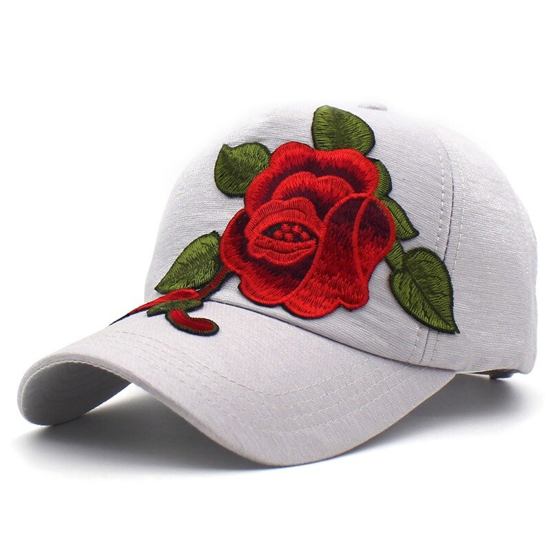 Gorra de béisbol con bordado de diamantes para mujer, sombrero de béisbol con bordado de flores, Snapback vaquero, gorro femenino, sombrero de verano