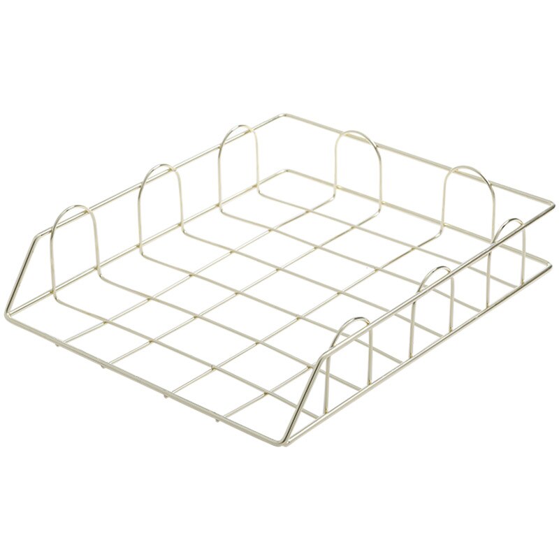 School Supplies Multi-layer Stack Magazine Rack Desk Wrought Iron Paper Holder Office Document Organizer: Yellow