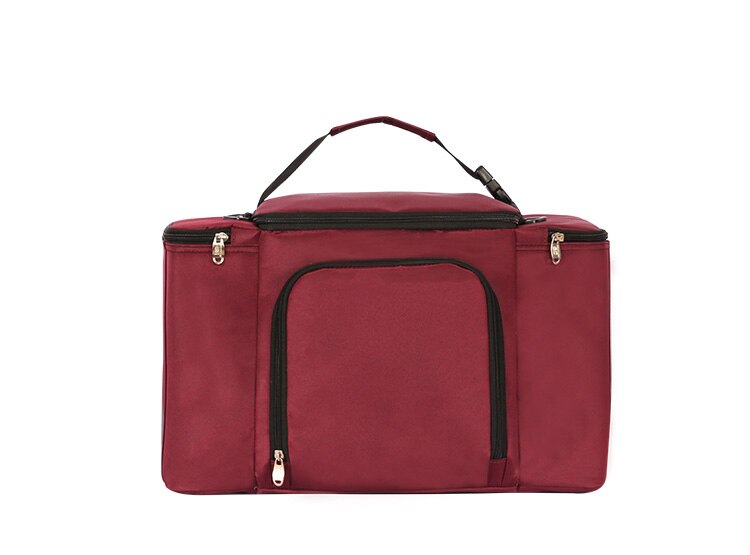 Vehicle Soft Cooler Bags Picnic Packs Three Insulated Compartment Waterproof Tote Insulated Picnic Bags Camping Soft Food bags: Red