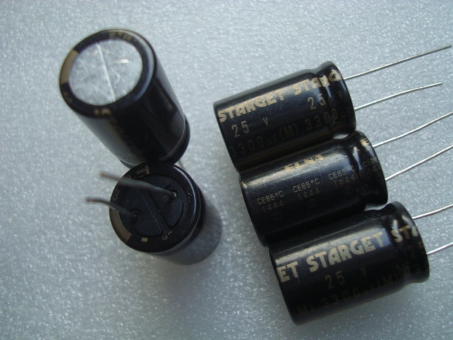 10PCS ELNA STARGET Electrolytic Capacitor - 3300uF 25V - 16x25mm - Audio Filter for Amplifiers