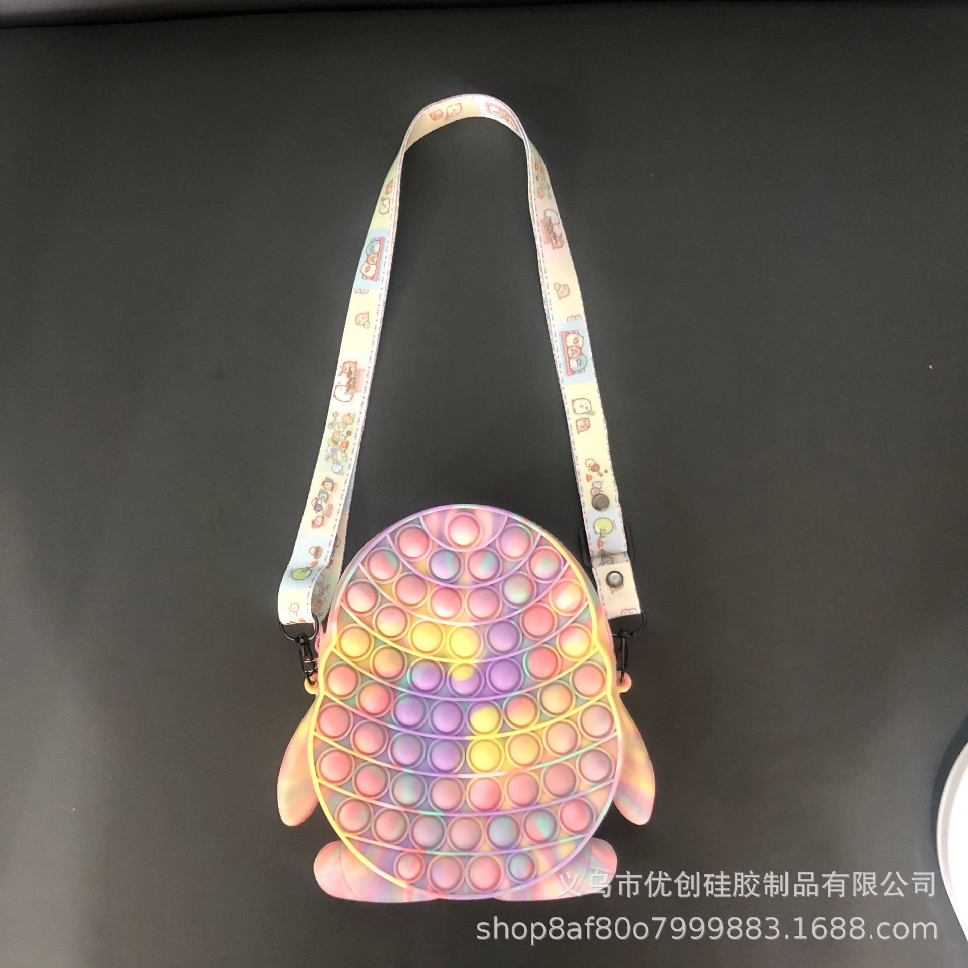 Kawaii – sac à main licorne ours fraise PopIt Fidget, jouets presse à doigt, sac à bandoulière, soulage l&#39;anxiété et le Stress, mignon: penguin