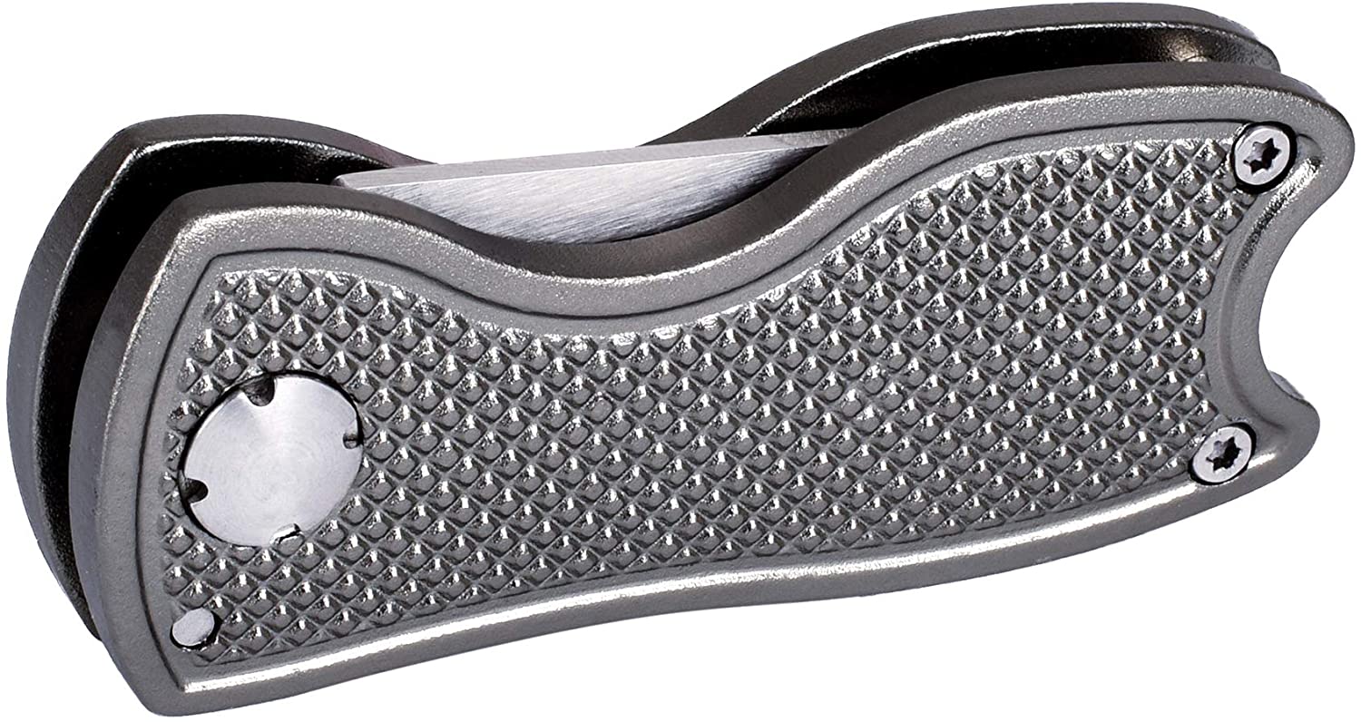Mile High Life All Metal Foldable Golf Divot Tool with Pop-up Button & Magnetic Ball Marker (Multi-Colors/Shape)