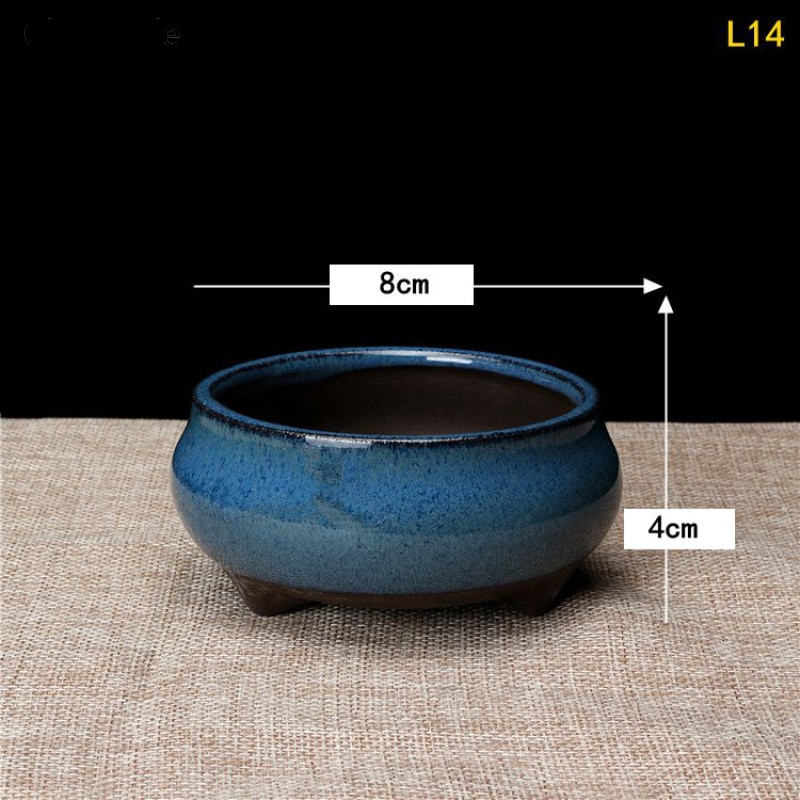Lychee Life Chinese Ceramic Bonsai Flower Pots Storage Boxes For Flower Green Plants Glazed Pot Planter Diy Crafts Home