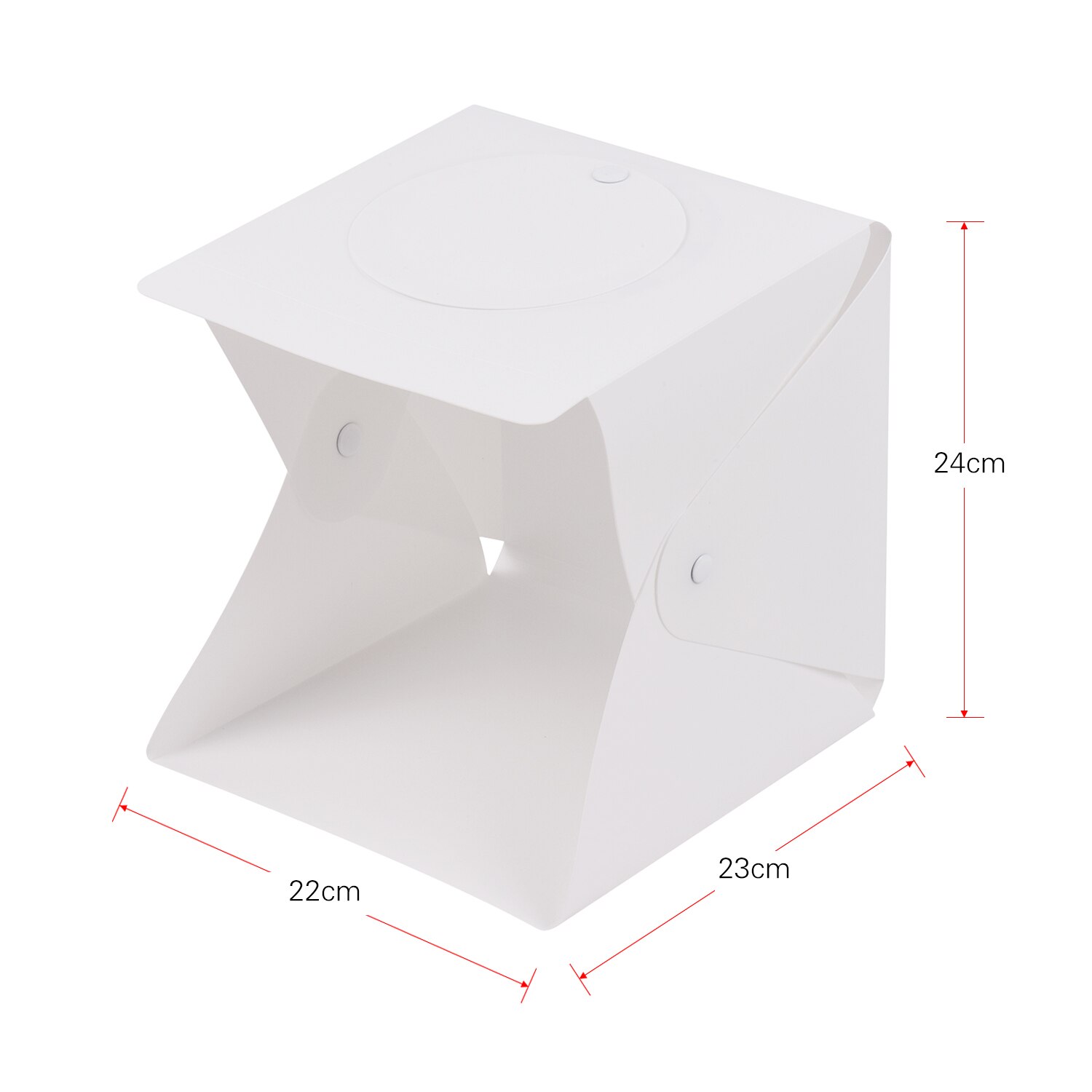 22*23*24cm sammenfoldelig studie lysboks led fotofotografering skydetelt softbox 5500k med hvid sort grøn rød baggrund