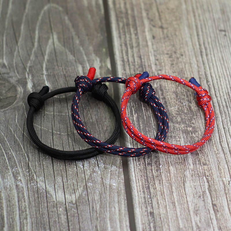 3pcs Set di braccialetti da uomo Paracord doppio strato regolabile filo rosso braccialetto sopravvivenza regalo brasiliano per fidanzato braccialetto Macram