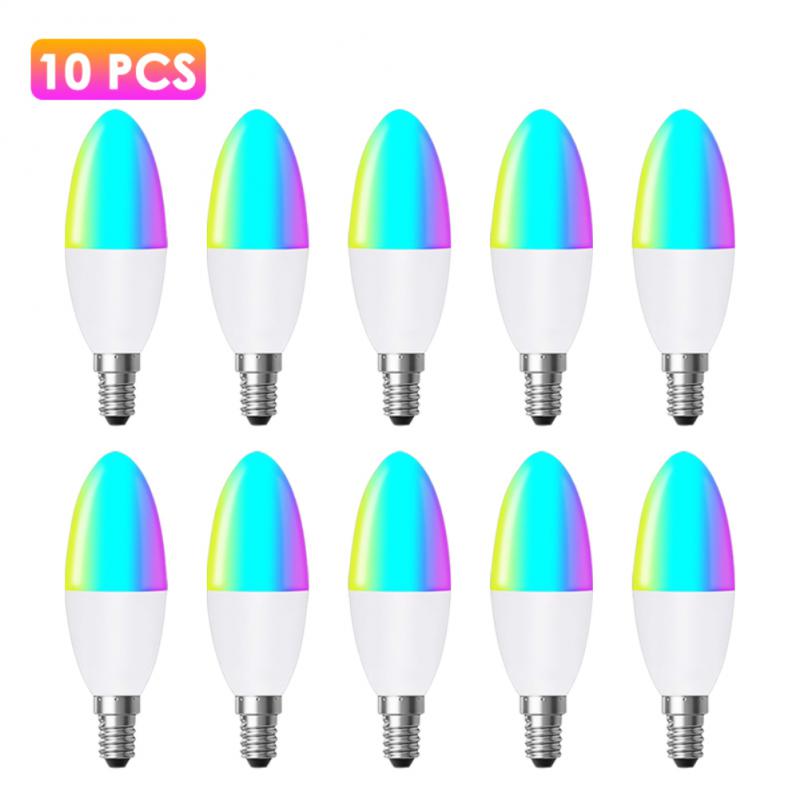 E14 tuya zigbee 3,0 smart candle bulb rgbcw 5w led light bulb smart home control works with alexa google home alice