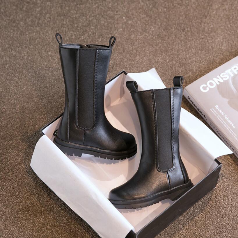 Kinderen chelsea boots casual herfst winter pu leer school jongens schoenen in sneeuwlaarzen kinderen meisjes martin laarzen