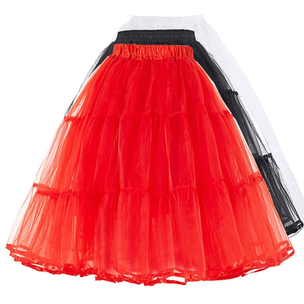 Jupon sous-robe pour femme, longueur 60CM, taille ajustable, pour fête de mariée, été Crinoline, pas de cerceau