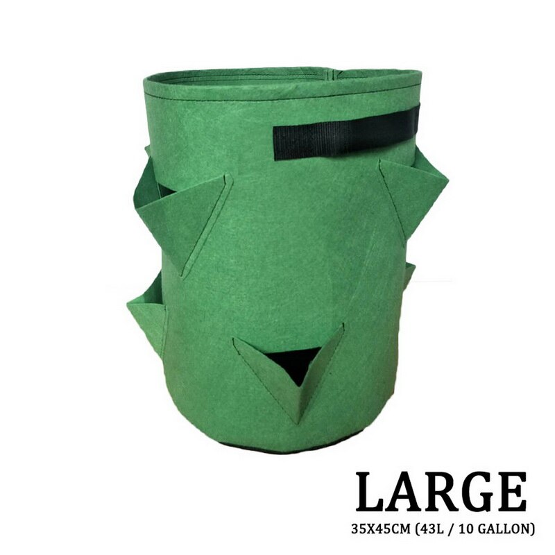 Plantation sac de culture sac de plantation avec poignée jardin extérieur plante sac de culture, sac Vertical pour fraises herbes et fleurs réutilisable: grass green-L