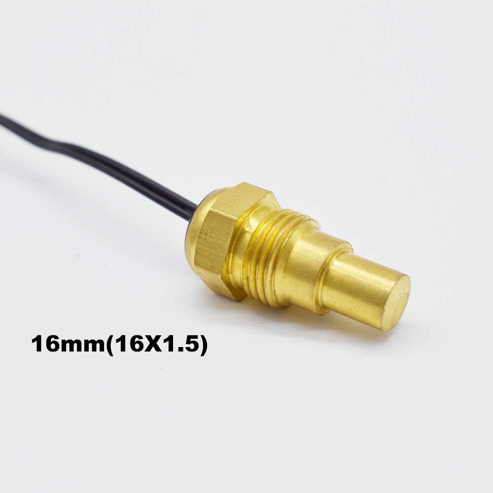 Universal para coche camión Sensor de temperatura del agua de temperatura 50K cabeza 10MM 12MM 14MM 16MM 18 MM 20 MM 22 MM Digital con doble cables Temperatura de: 16mm
