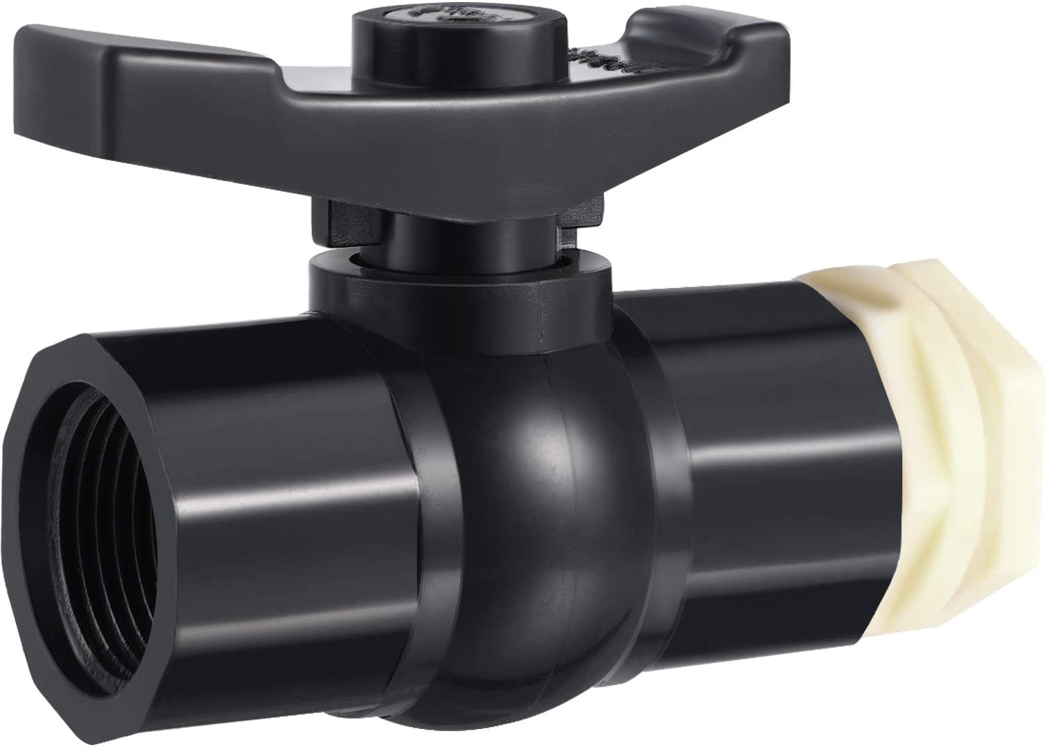 Rain Barrel Garden Spigot 3/4 Inch PVC Ball Valve (Female Thread) with Bulkhead Fitting Adapter (Male Thread) for Aquariums Pool