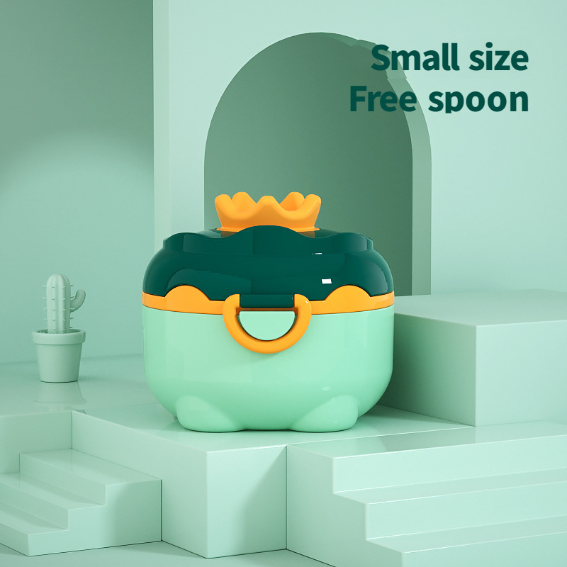 Milk Powder Box Baby Milk Powder Portable Cute Pig Food Storage Box Essential Cereal Infant Toddle Snacks Container No Bpa: S yellow crown
