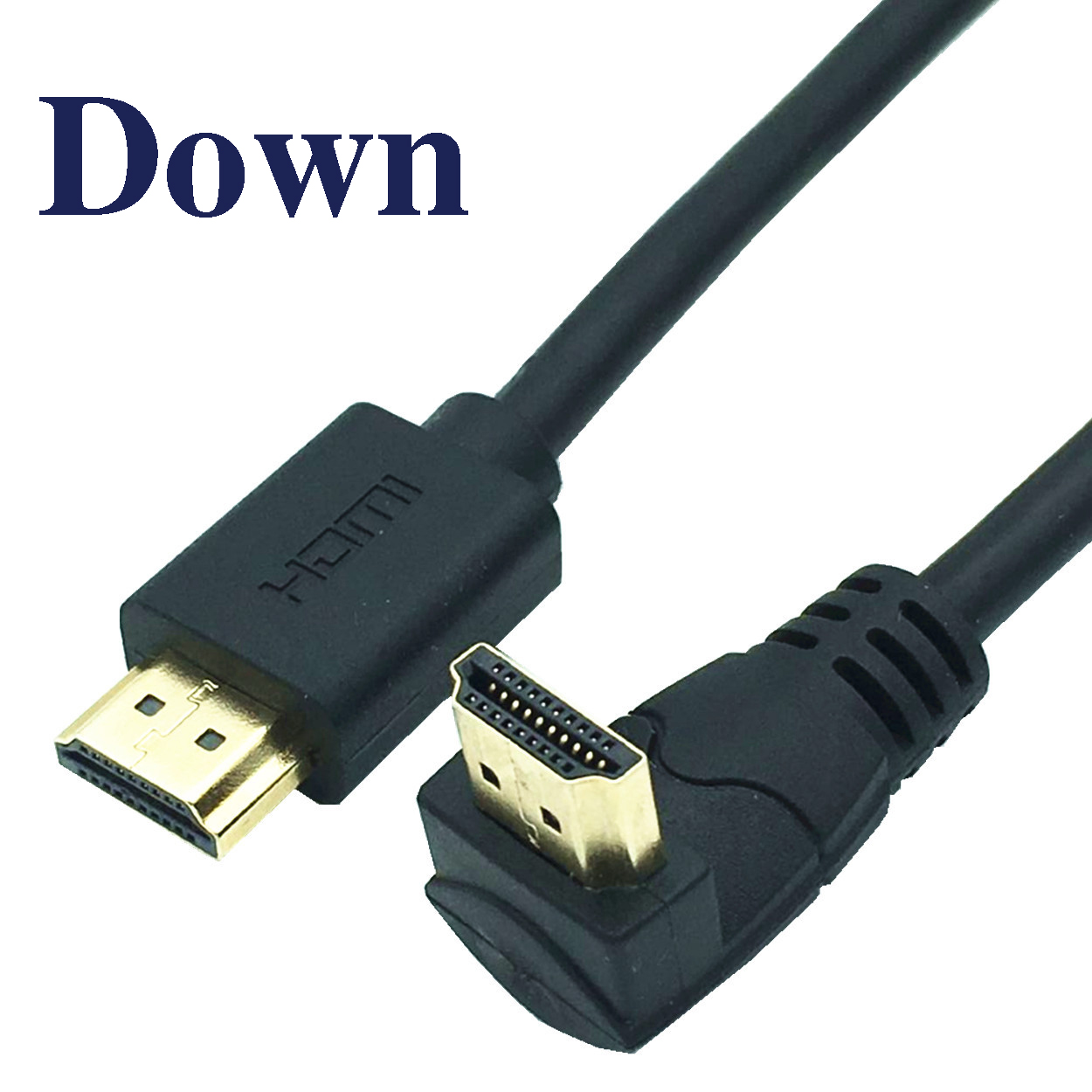 HDMI 2.0V 4K*2K @60HZ ,HDMI Male to HDMI Male UP DOWN LEFT RIGHT 90 Degree Angled Cable 15CM: Down
