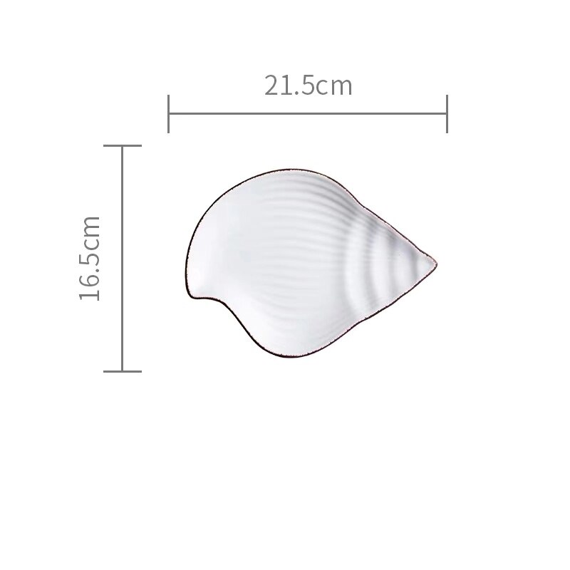 Japanse Oceaan Keramische Ontbijt Plat Servies Walvis Vis Schotel Shell Zeester Vorm Rijstkom Blauw Wit Porselein Servies: white TrumpetShell P
