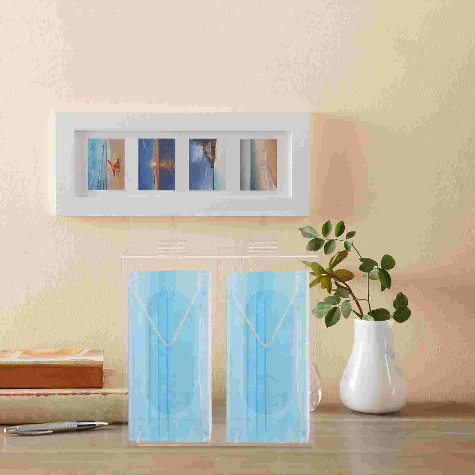 Acrylic Mask Box Disposable Mask Holder Clear Face Mask Dispenser Wall Mounted Mask Holder