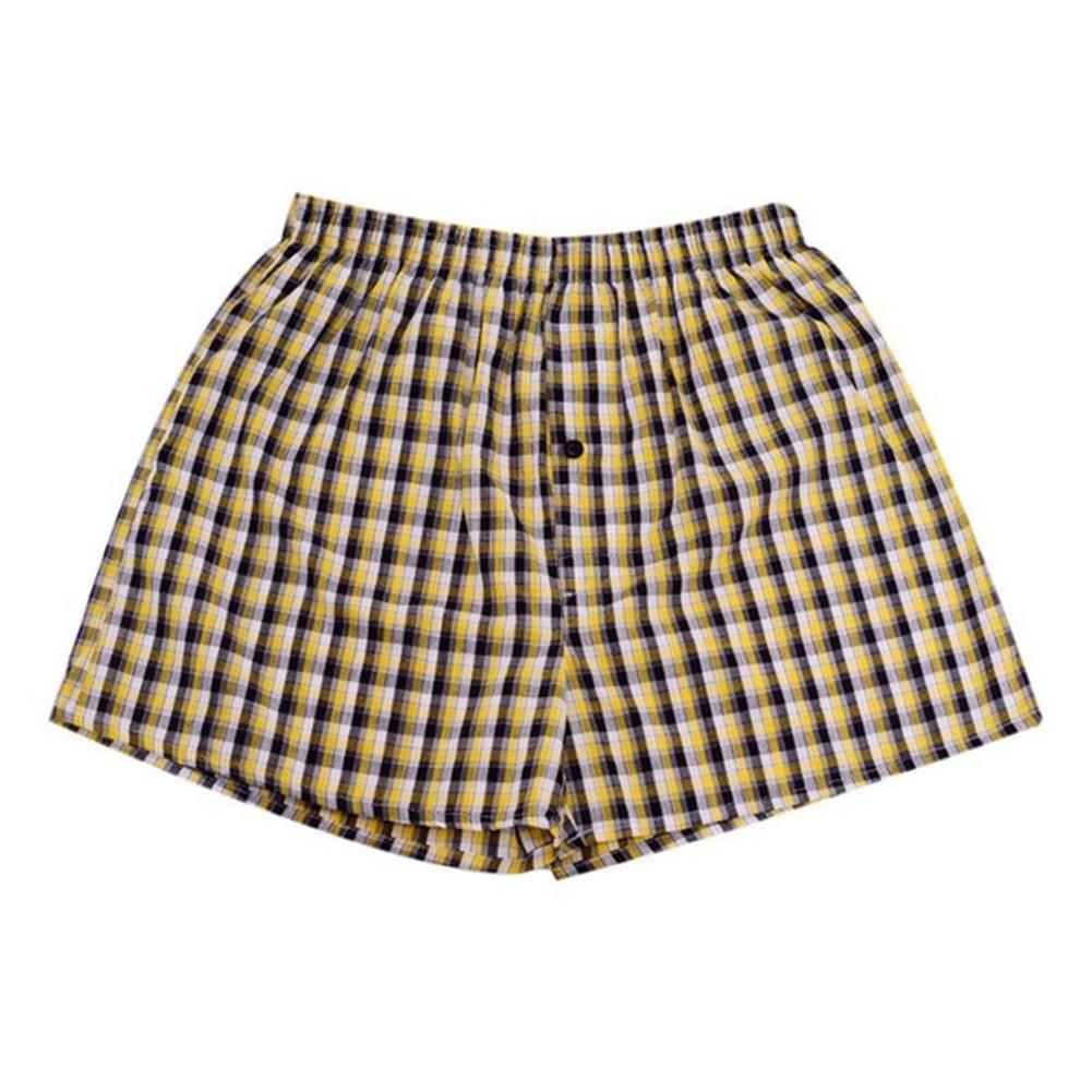 Boxers de algodón con flechas para hombre, ropa interior informal con estampado a cuadros, cintura elástica, pantalones de playa holgados y transpirables, pantalones cortos, novedad de