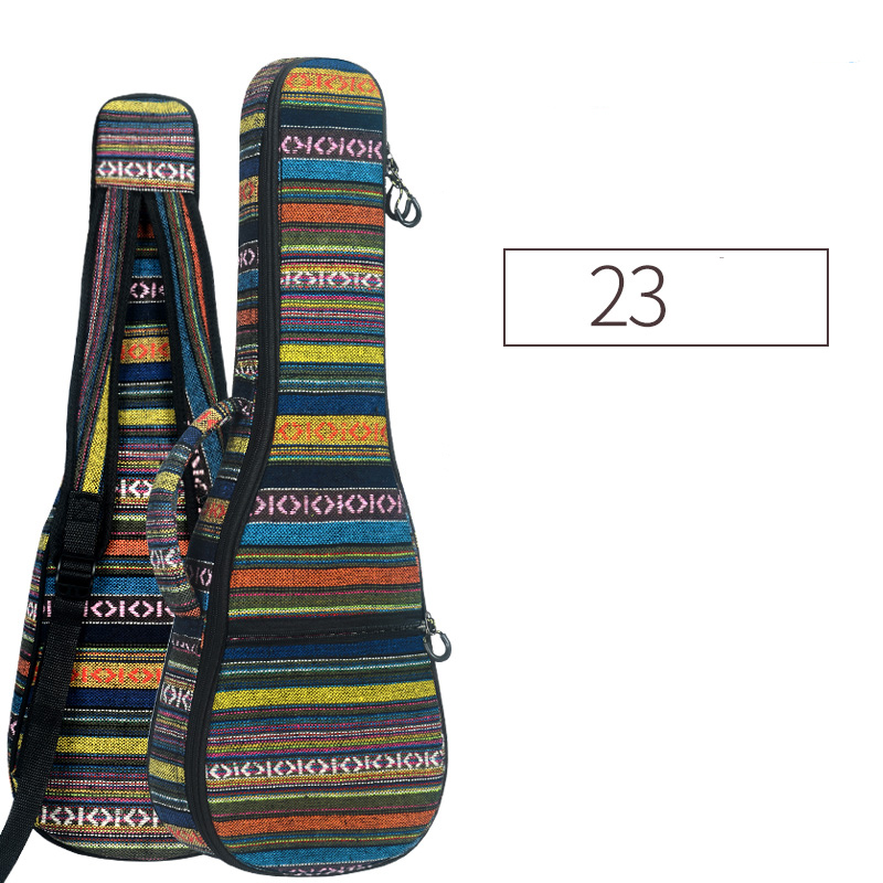 21/23/26 Inch Ukulele Rugzak Plus Katoen Schouder Gitaar Tas Ukulele Dikke Etnische Stijl Piano Sets: A3