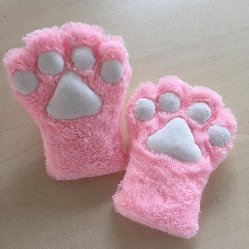 1 paar Katze Kätzchen Krallen Pfote Plüsch Handschuhe Lolita Zubehör Süße Cosplay 1 einstellen Rosa Schwarz Braun Grau Kätzchen Klaue süße Cosplay: Rosa