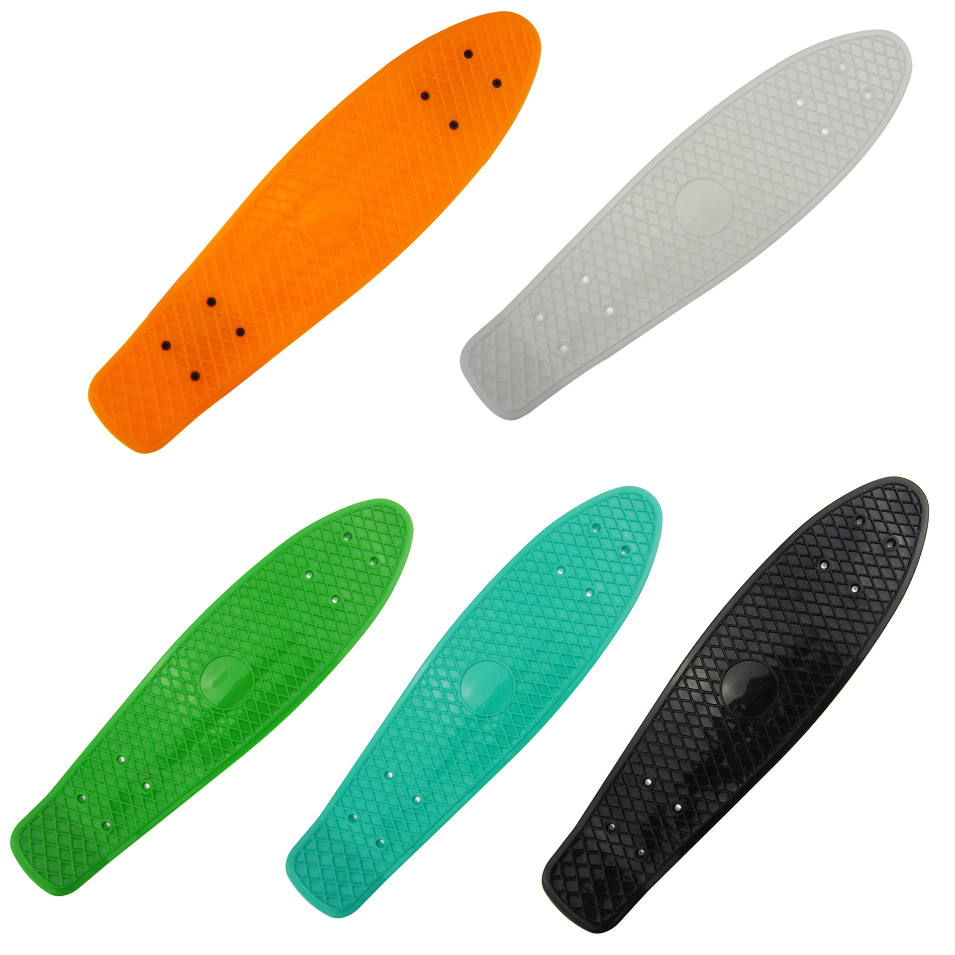 22.5X 6 Inch Skateboard Plastic Fish Banana Skating Board Decks for Outdoor Sport Fish Board Non-Slip Deck