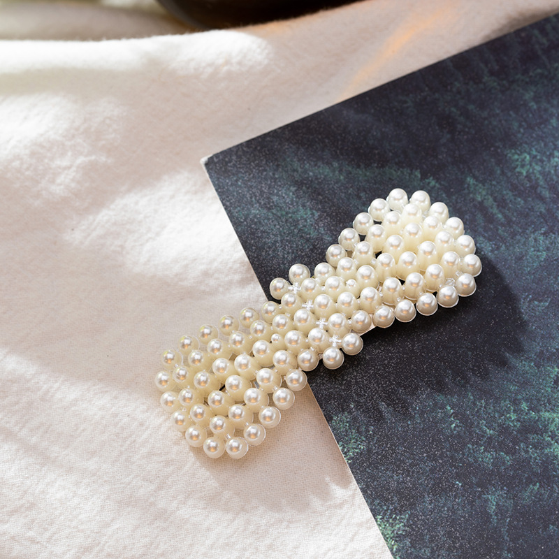 Barrette à cheveux en Imitation de perles pour femmes, épingles à cheveux de Style doux en alliage BB, accessoires pour cheveux pour filles et femmes: Gris foncé